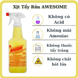 Sản Phẩm  Tẩy Sạch Mọi Thứ ,Ko Axit, Ko Amoniac , Ko Chất Tẩy Trắng , Ko Bắt Lửa ,Aswesome  946ml - USA
